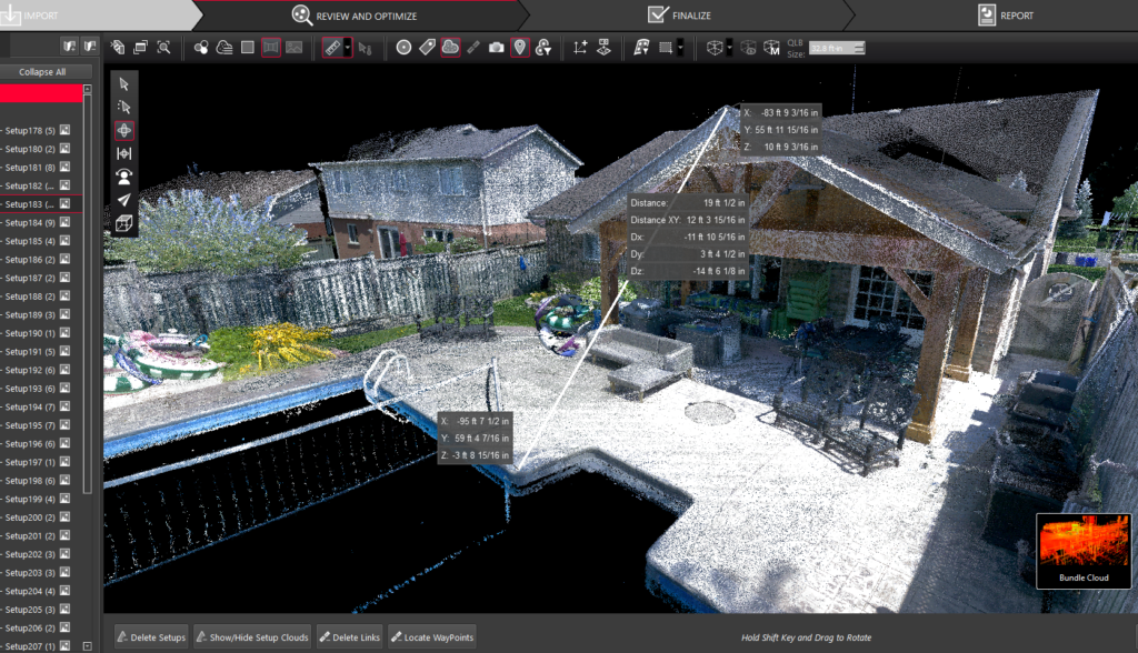 digital twin point cloud from a 3D scan of an existing site